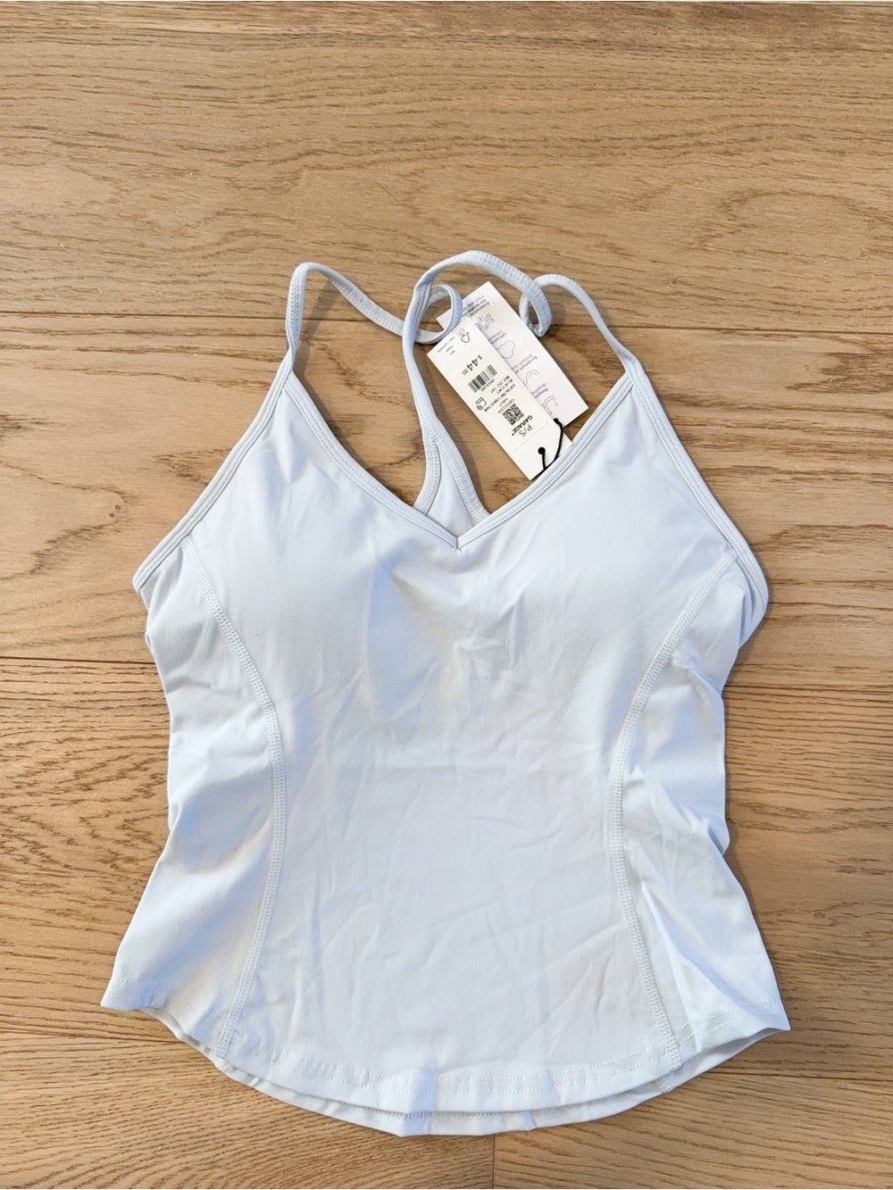 NWT 100103304 softactive y back tank blue flirt S with pad